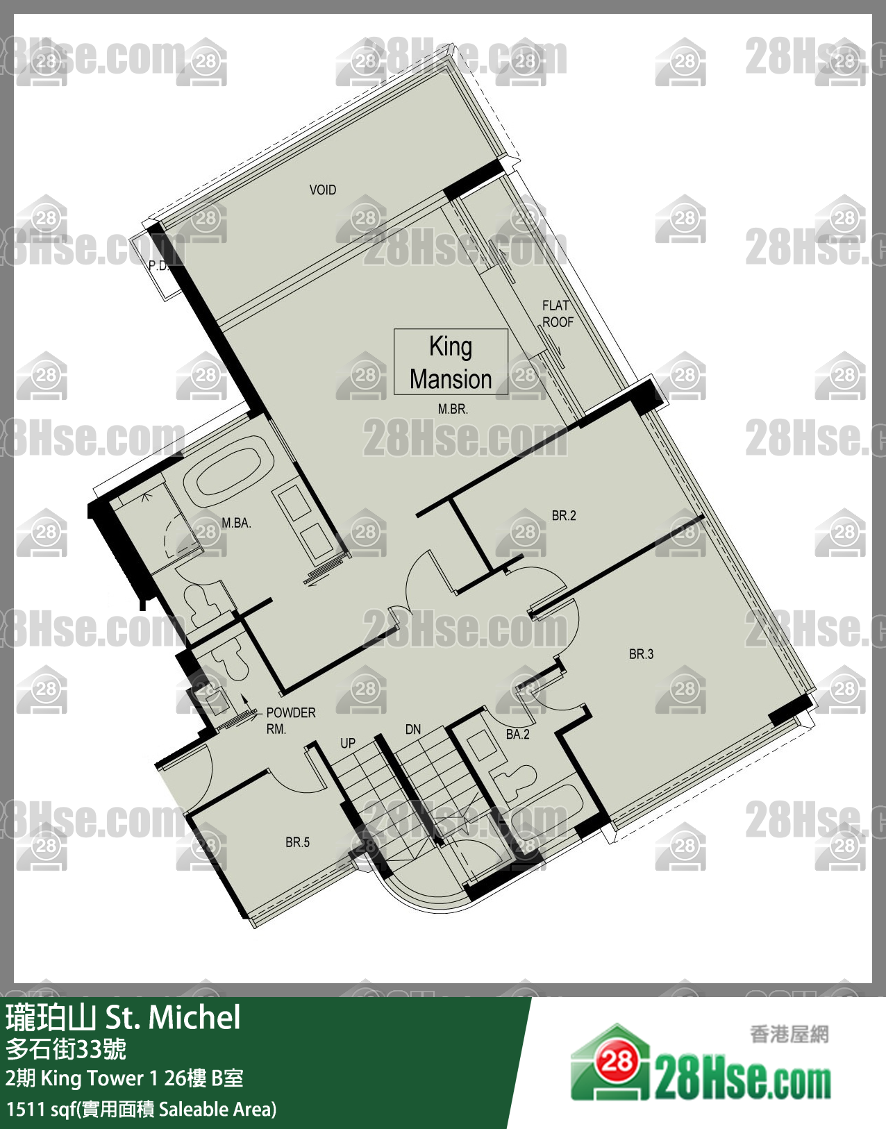 瓏珀山 2期King Tower 126樓 B室 平面圖