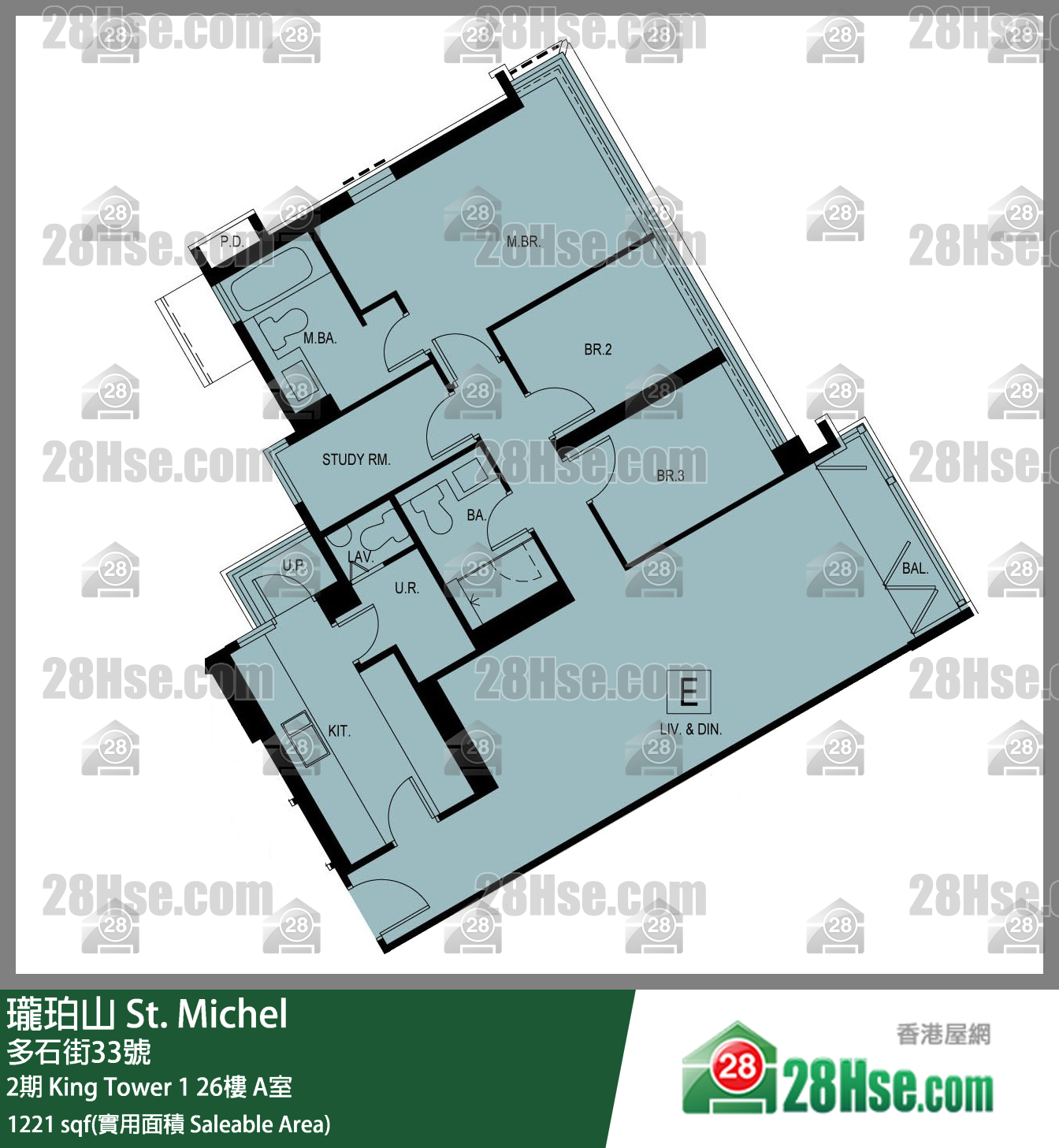 瓏珀山 2期King Tower 126樓 A室 平面圖