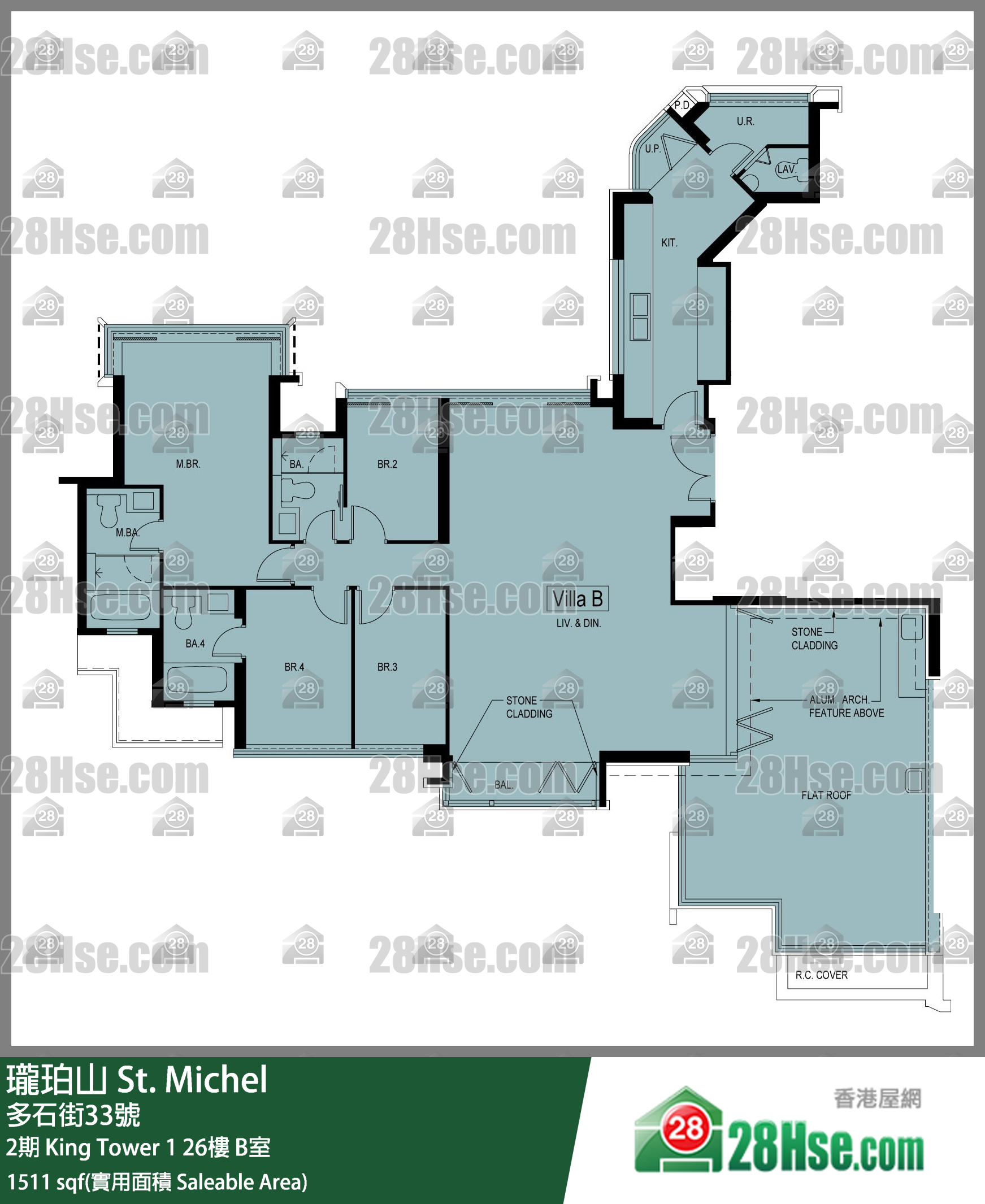 瓏珀山 2期King Tower 126樓 B室 平面圖