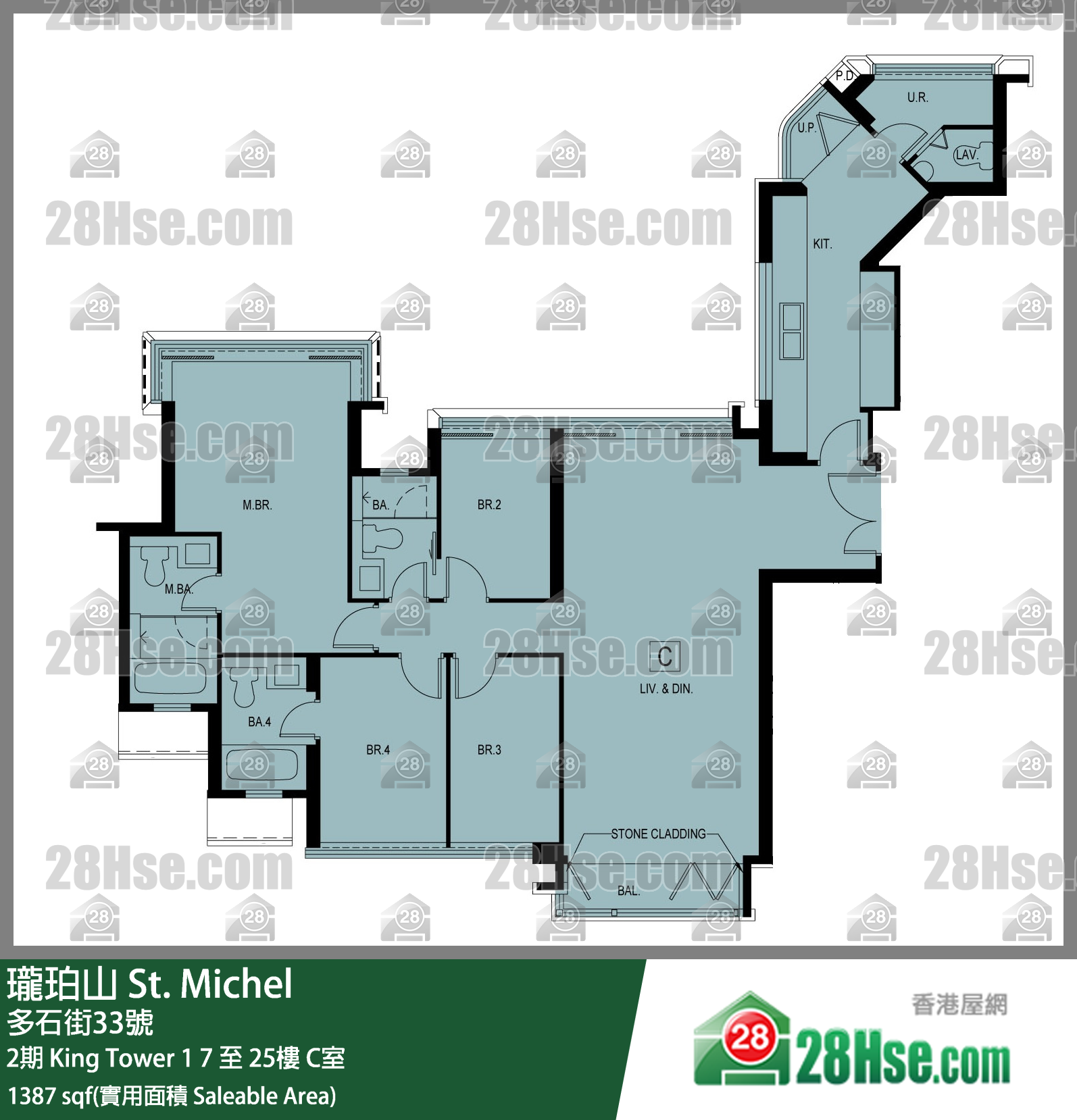 瓏珀山 2期King Tower 122樓 C室 平面圖