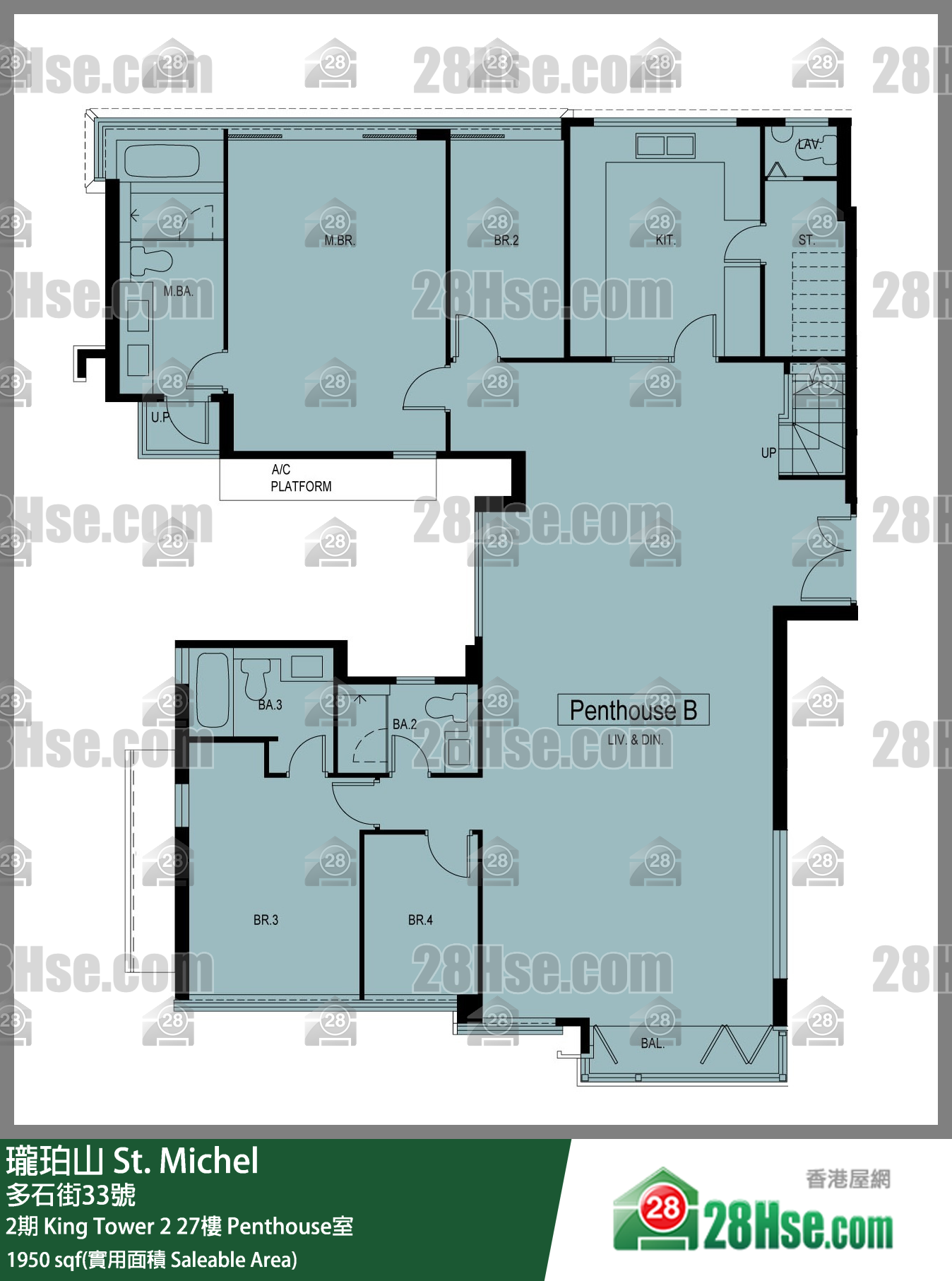 瓏珀山 2期King Tower 227樓 Penthouse室 平面圖