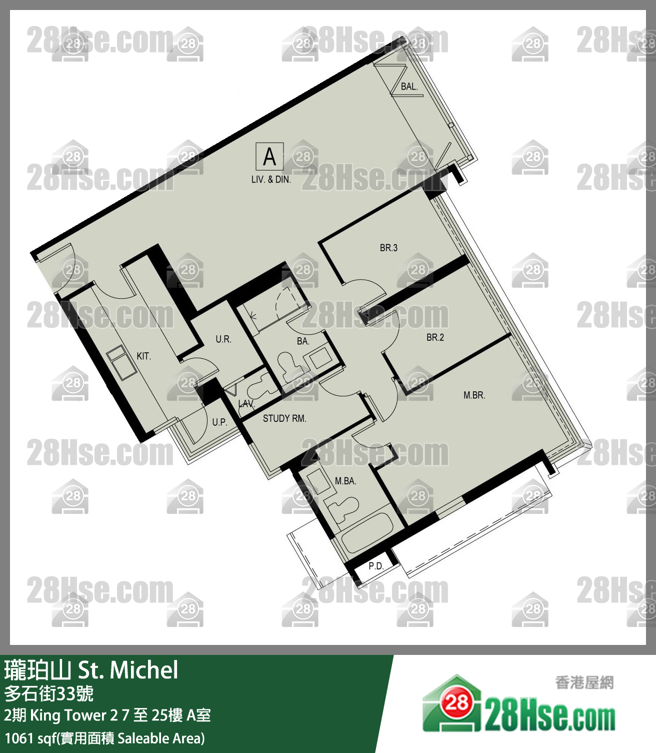 瓏珀山 2期King Tower 218樓 A室 平面圖