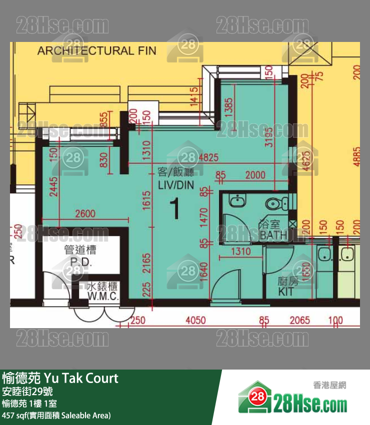 愉德苑 愉德苑 1楼 1室 平面图