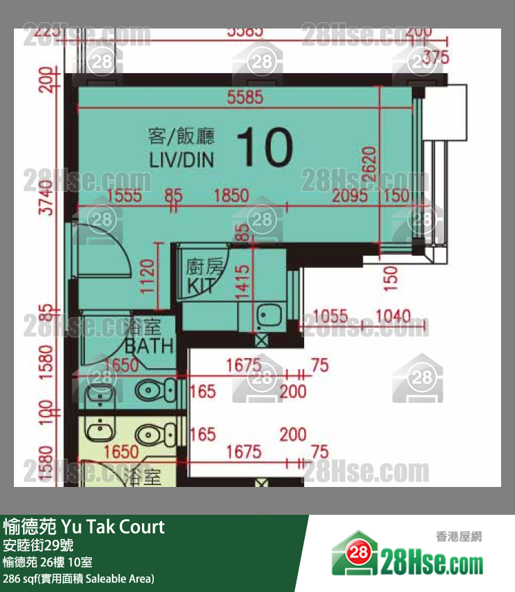 愉德苑 愉德苑 26楼 10室 平面图