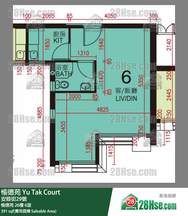 愉德苑 愉德苑 26楼 6室 平面图