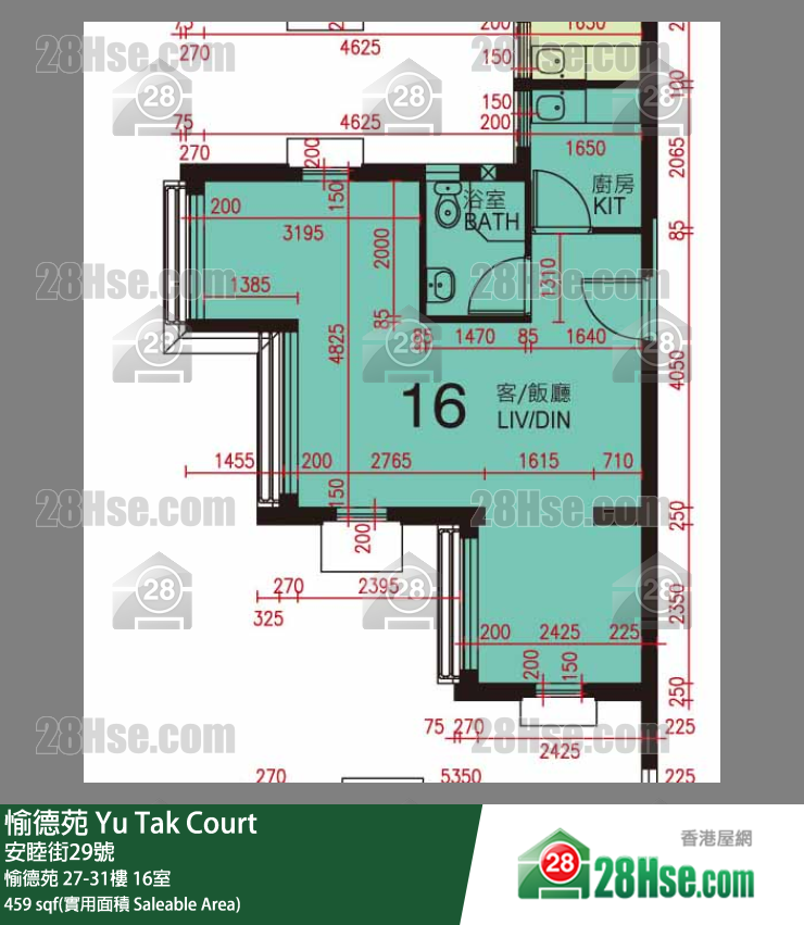 愉德苑 愉德苑 31楼 16室 平面图