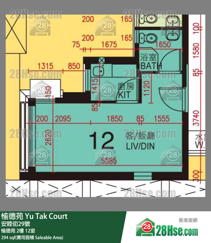 愉德苑 愉德苑 2楼 12室 平面图