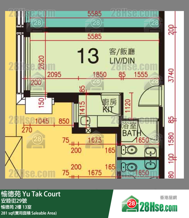 愉德苑 愉德苑 2楼 13室 平面图
