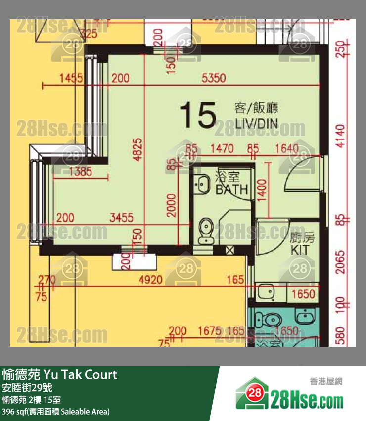 愉德苑 愉德苑 2楼 15室 平面图