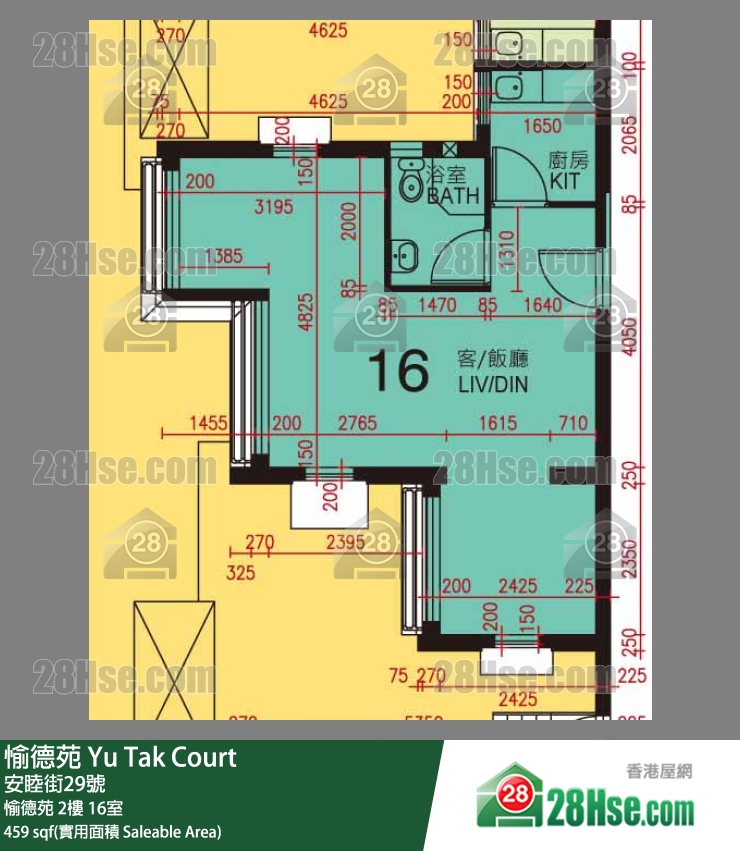 愉德苑 愉德苑 2楼 16室 平面图