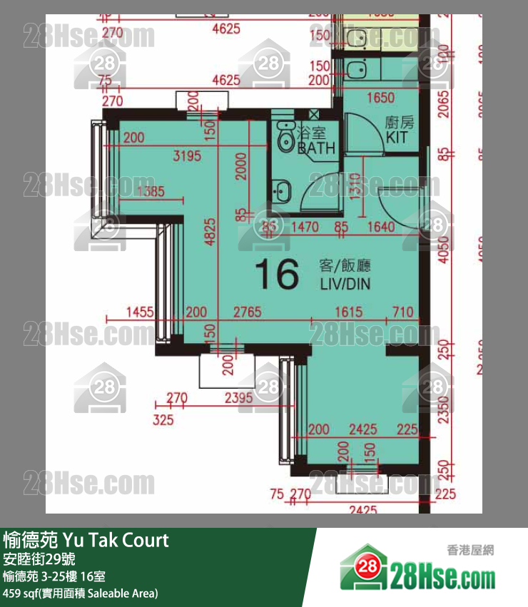 愉德苑 愉德苑 4楼 16室 平面图