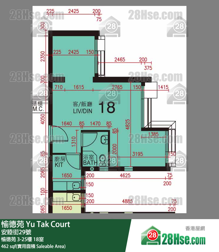愉德苑 愉德苑 25楼 18室 平面图