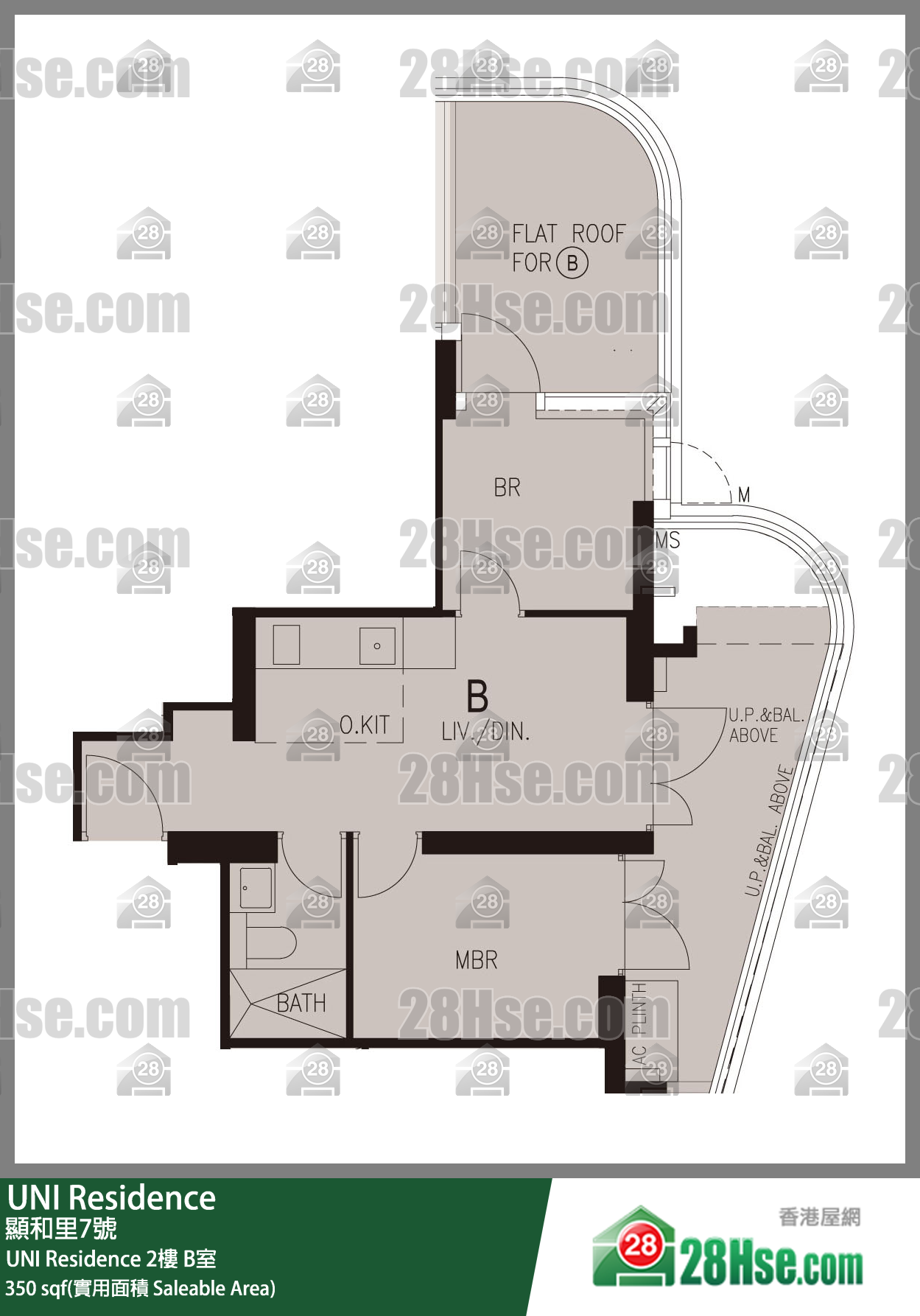  UNI Residence UNI Residence 2楼 B室 平面图