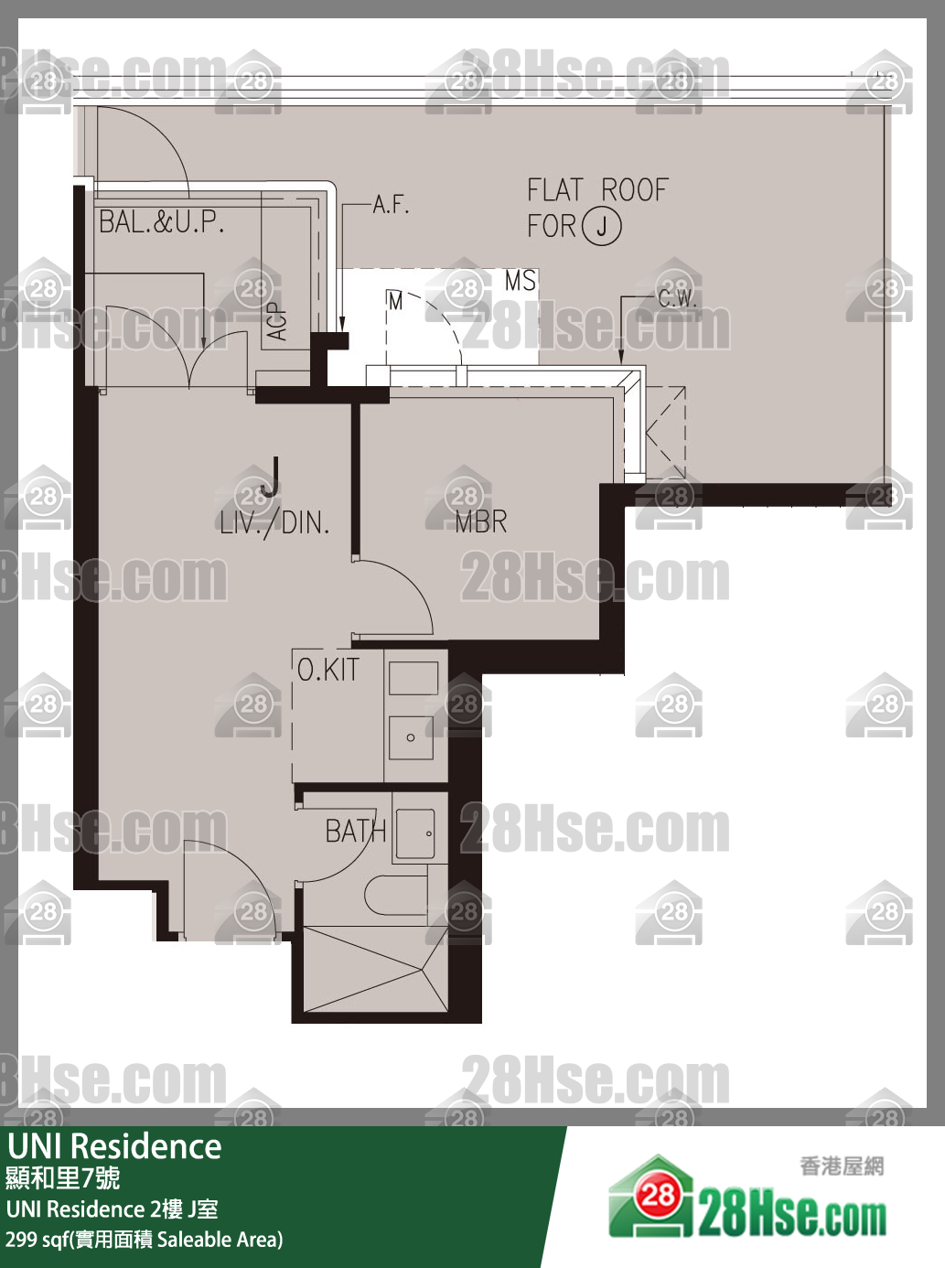  UNI Residence UNI Residence 2樓 J室 平面圖