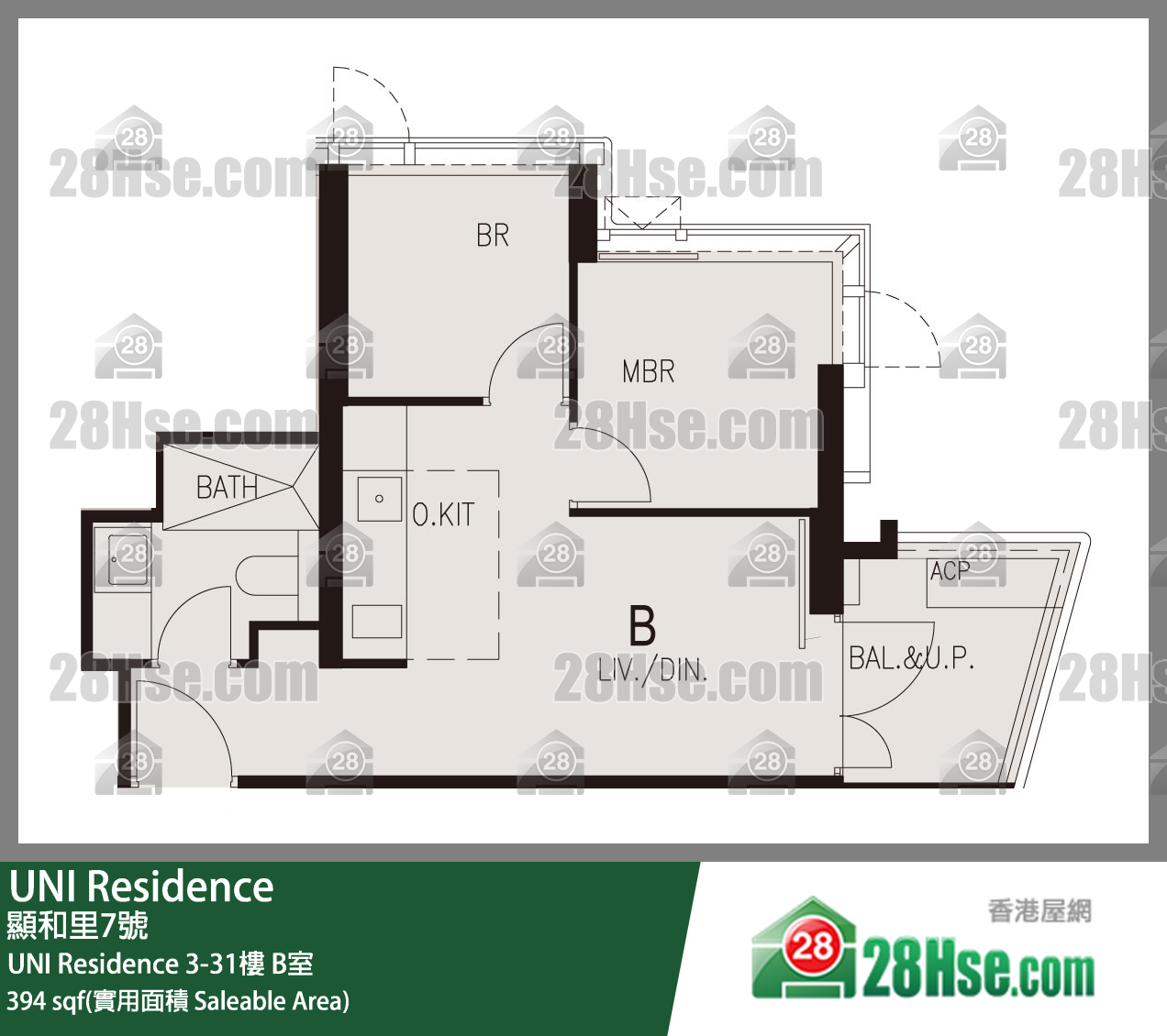  UNI Residence UNI Residence 16樓 B室 平面圖