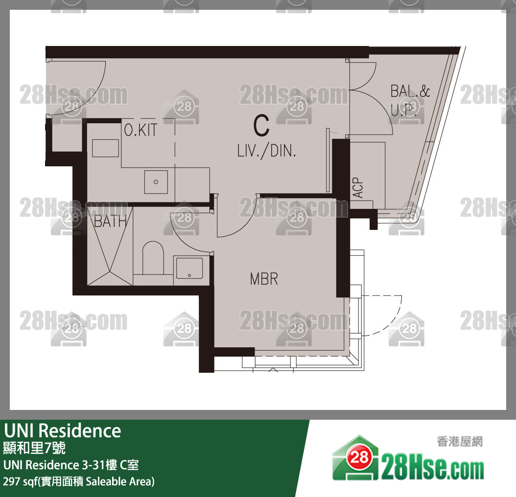  UNI Residence UNI Residence 21樓 C室 平面圖