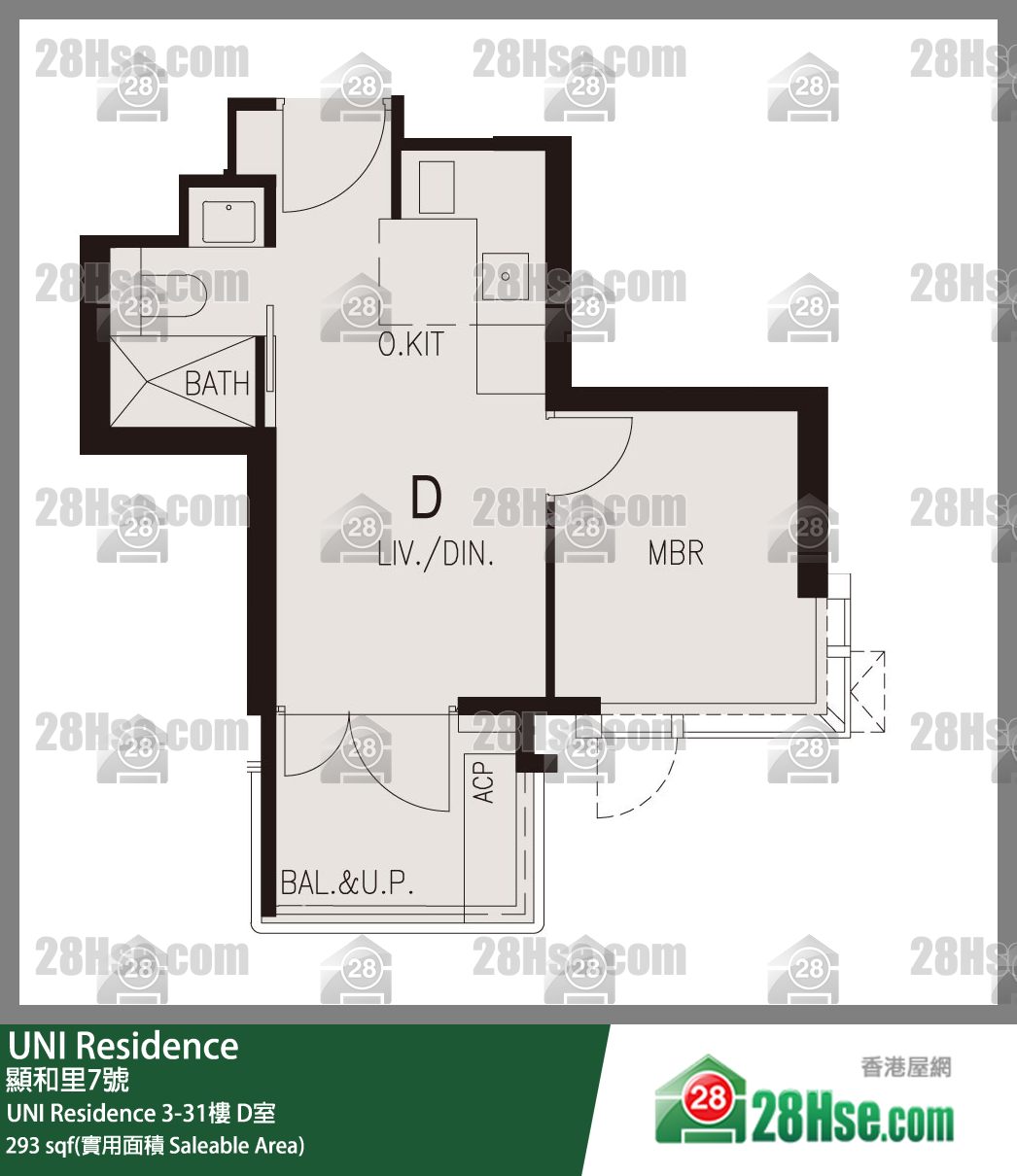  UNI Residence UNI Residence 5樓 D室 平面圖