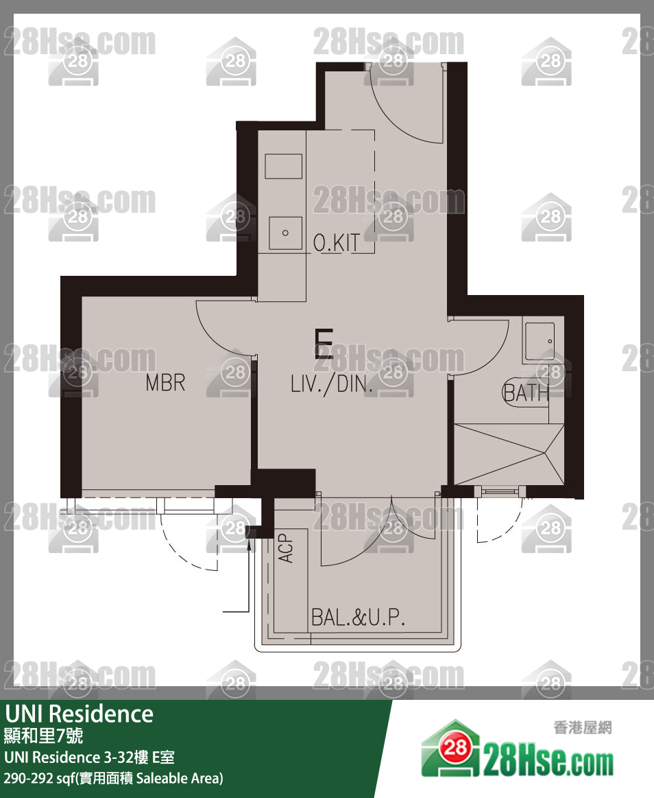  UNI Residence UNI Residence 23樓 E室 平面圖