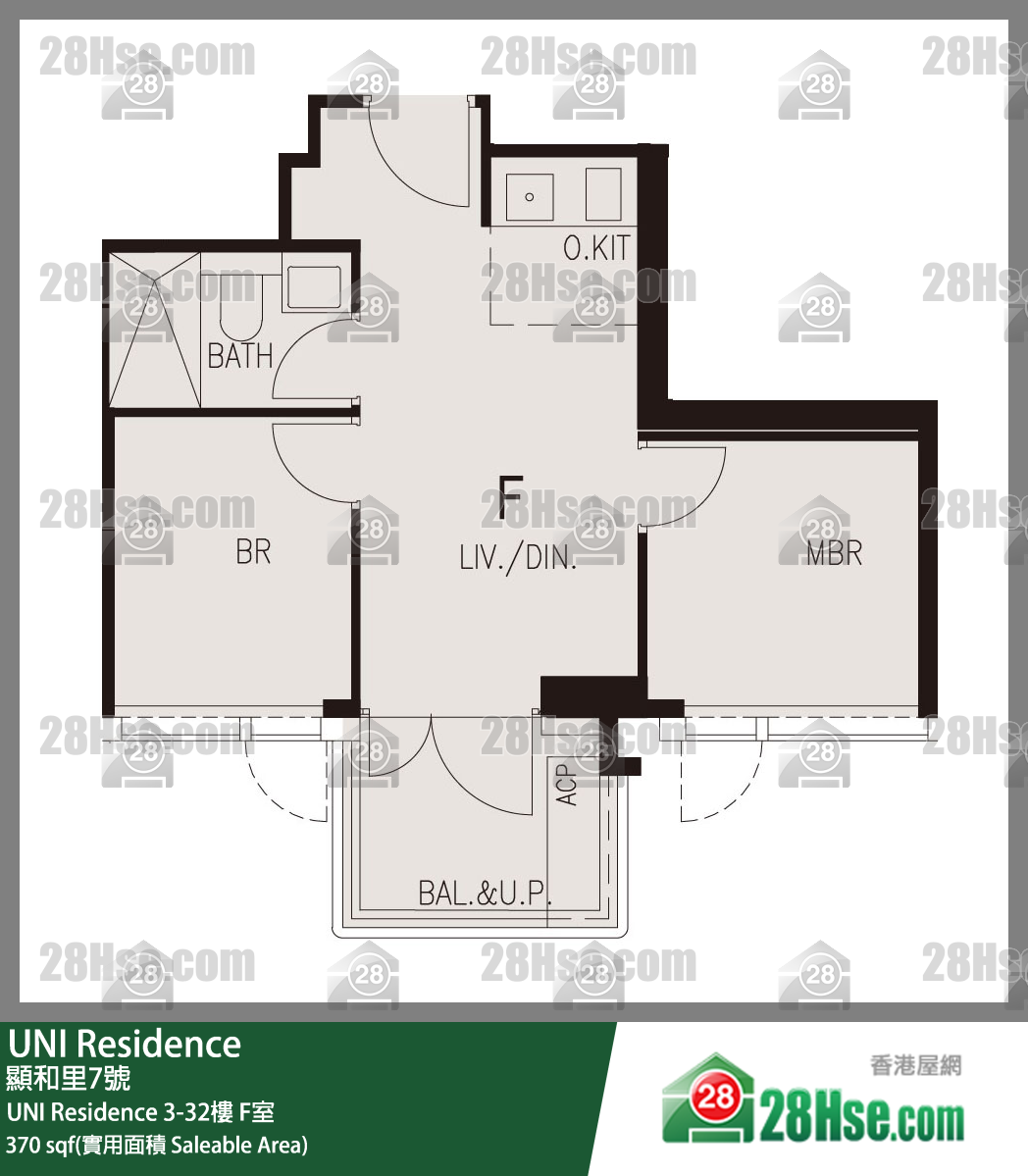  UNI Residence UNI Residence 26樓 F室 平面圖