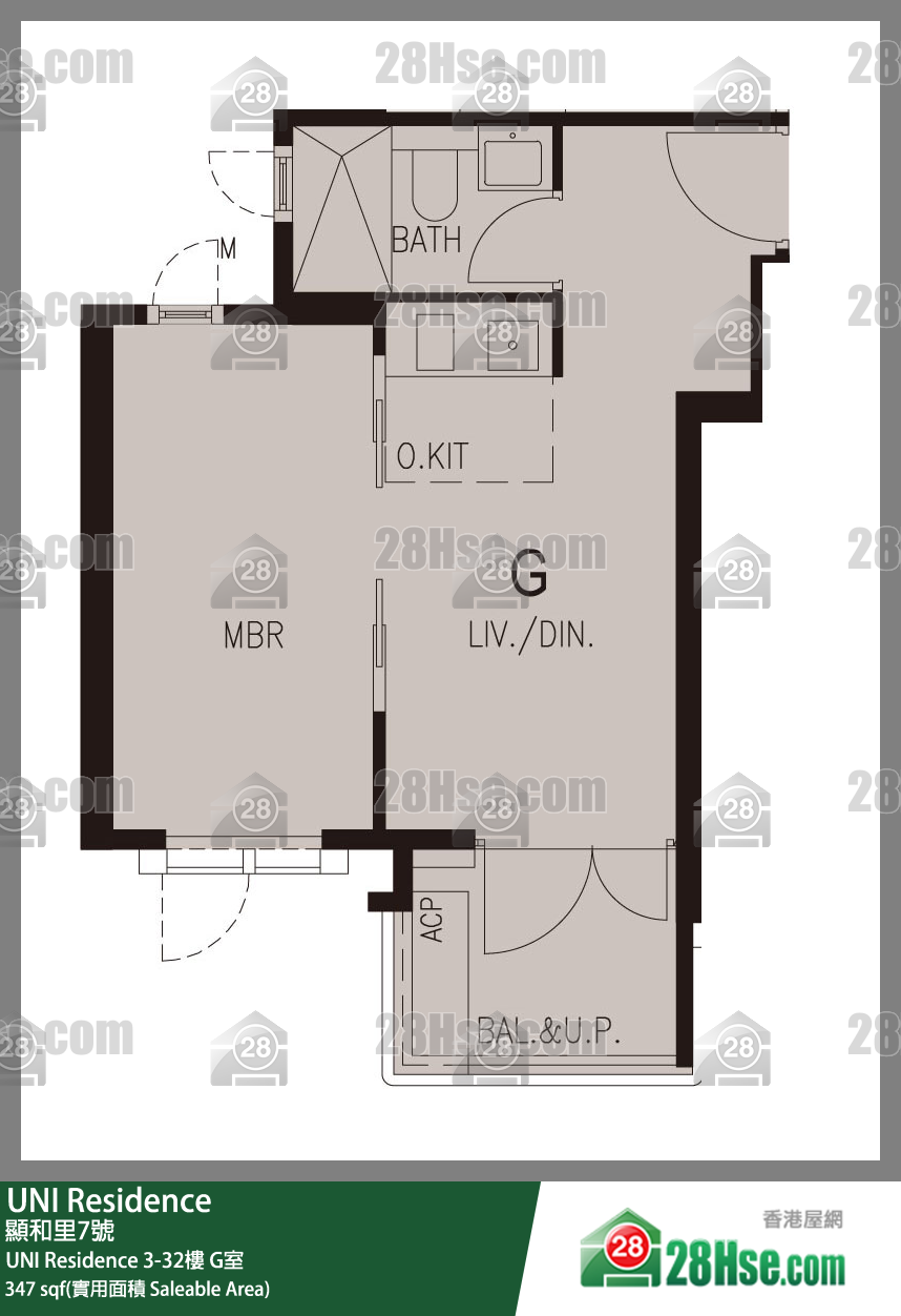  UNI Residence UNI Residence 11樓 G室 平面圖