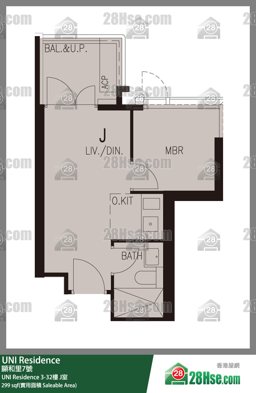  UNI Residence UNI Residence 6樓 J室 平面圖