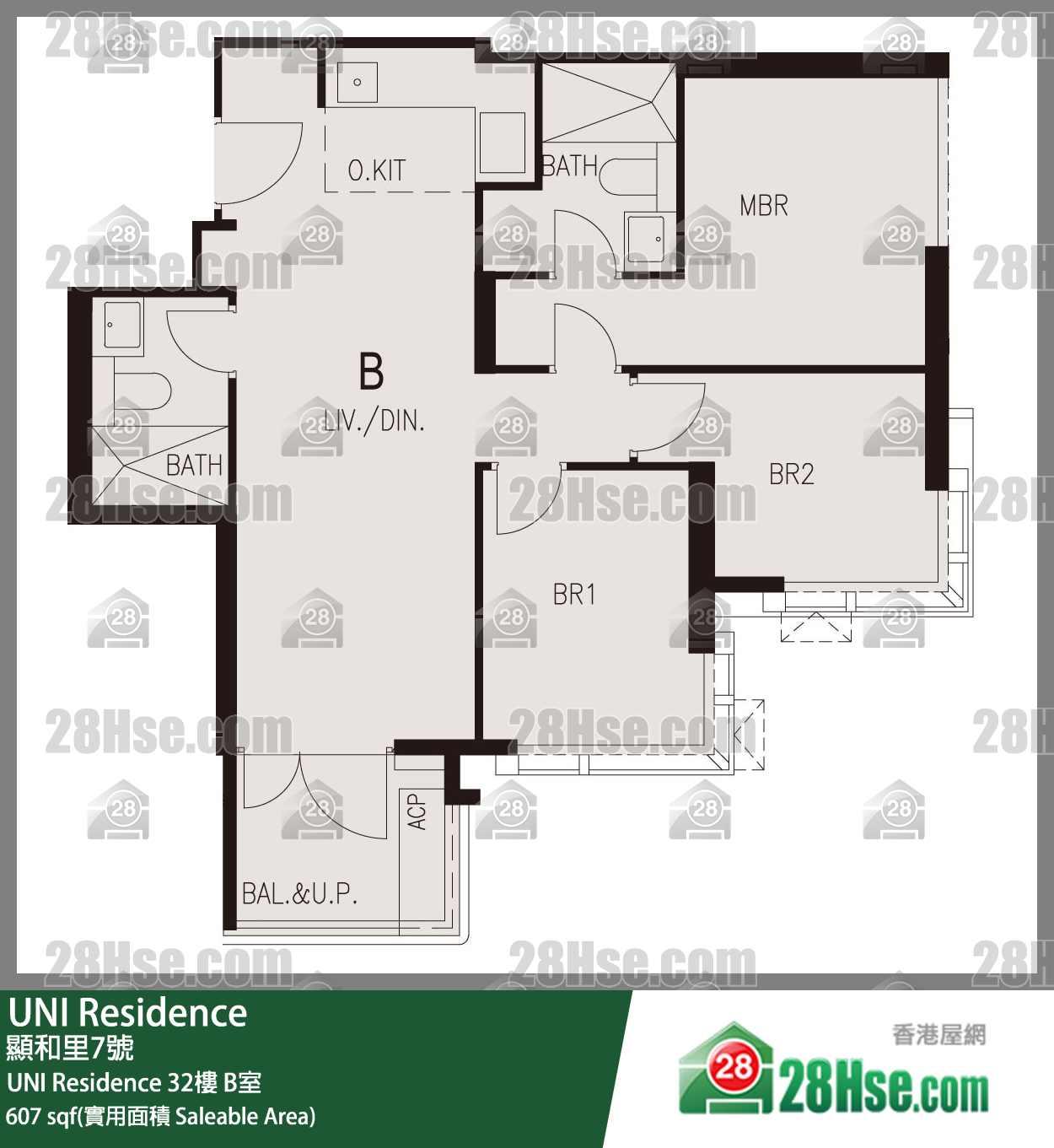 UNI Residence UNI Residence32樓 B室 平面圖