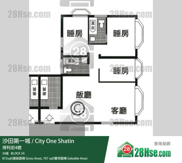 City One Shatin, Flat C, 34/f, Block 34, Phase 7 Unit transaction
