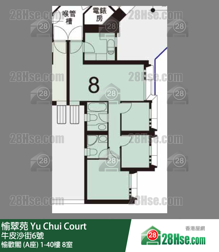 愉翠苑 愉歡閣 (A座) 6樓 8室 平面圖