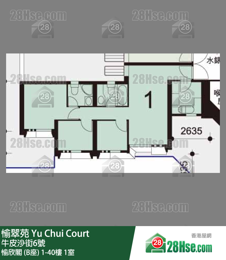 愉翠苑 愉欣閣 (B座)10樓 1室 平面圖