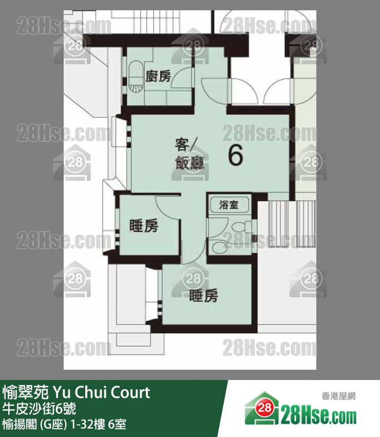 愉翠苑 愉揚閣 (G座)20樓 6室 平面圖