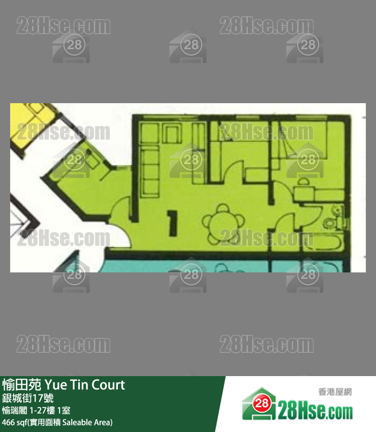 愉田苑 愉瑞閣6樓 1室 平面圖