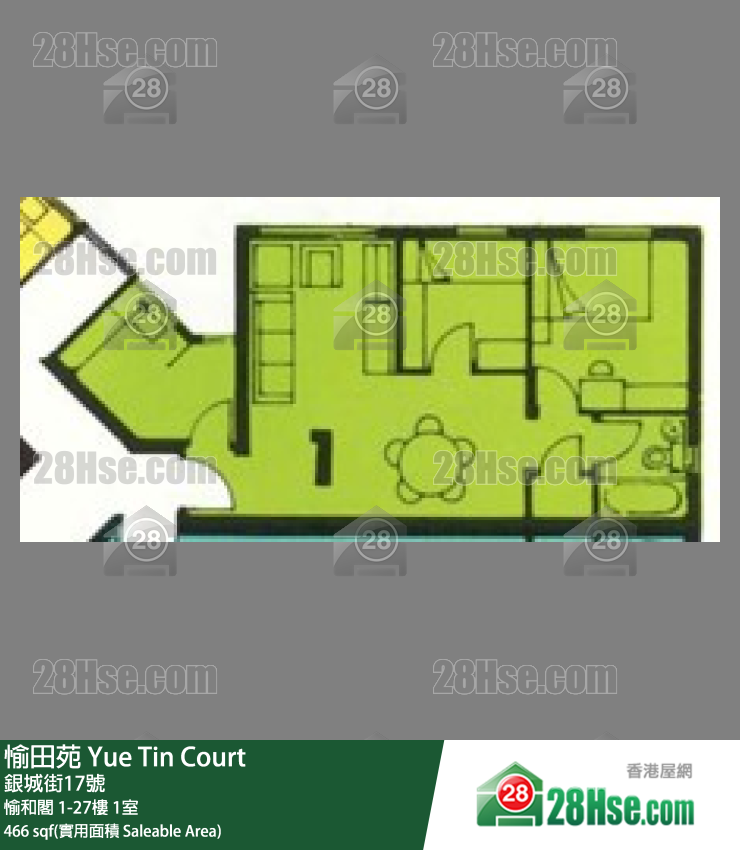 愉田苑 愉和閣14樓 1室 平面圖