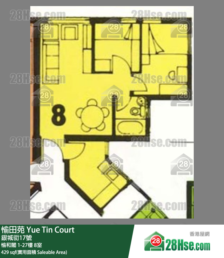 愉田苑 愉和閣15樓 8室 平面圖