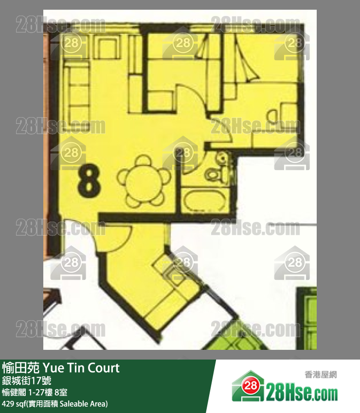 愉田苑 愉健閣27樓 8室 平面圖