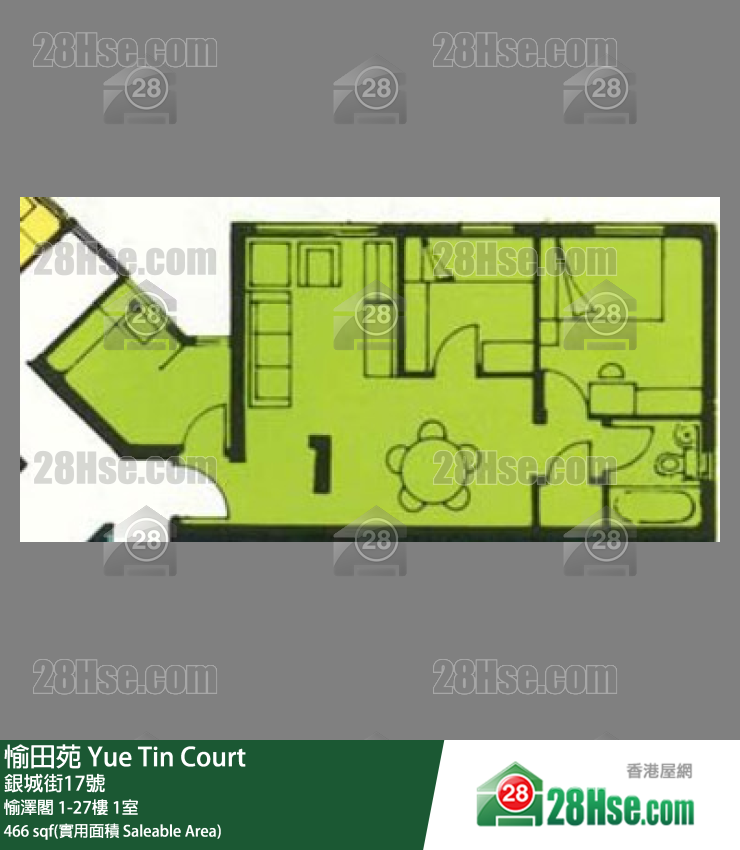 愉田苑 愉澤閣13樓 1室 平面圖