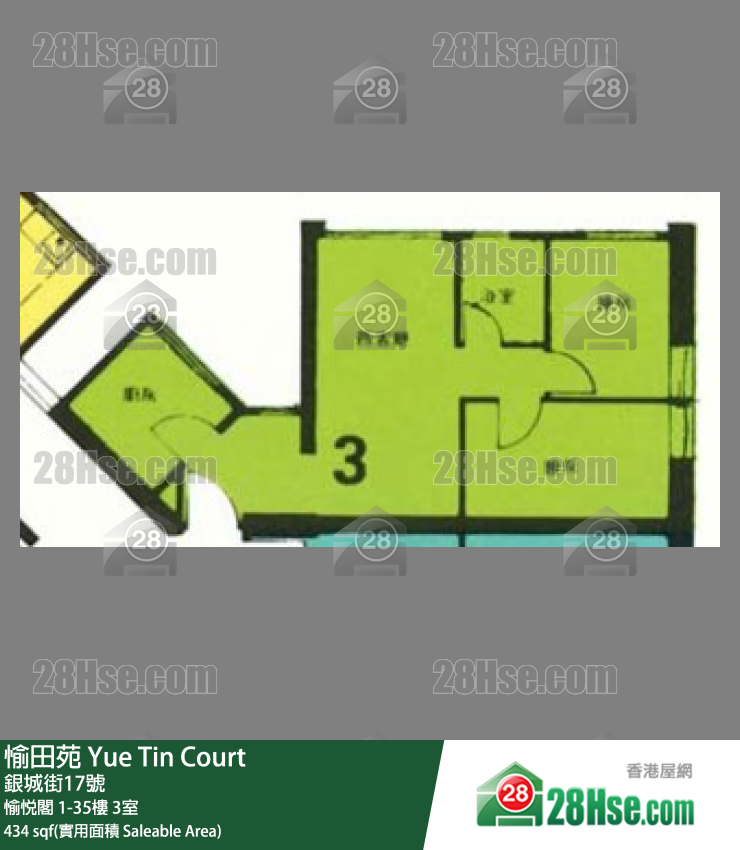 愉田苑 愉悦阁 5楼 3室 平面图