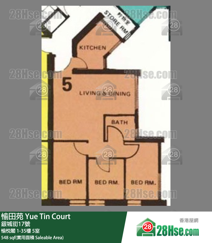 愉田苑 愉悅閣22樓 5室 平面圖