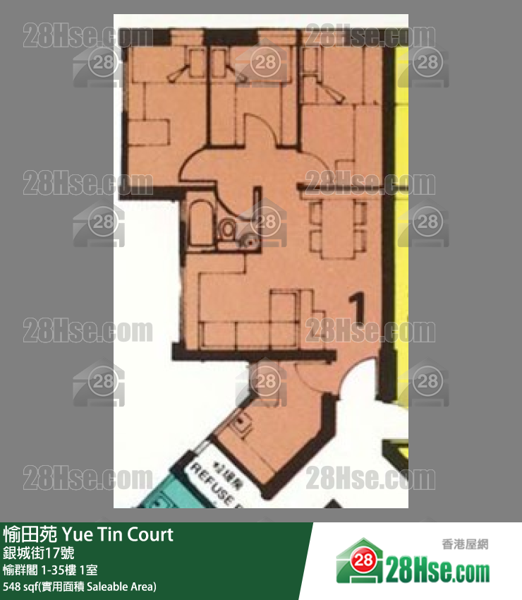 愉田苑 愉群閣 12樓 1室 平面圖