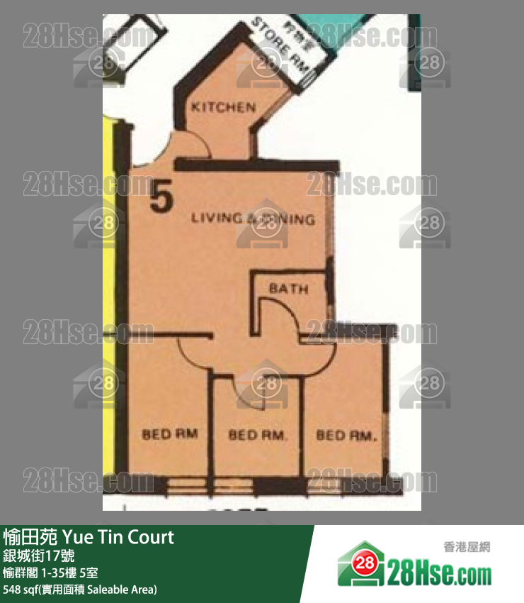 愉田苑 愉群閣28樓 5室 平面圖