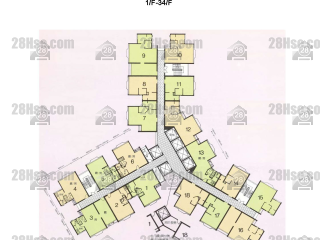 茂林閣 (B座) 1-34樓 平面圖