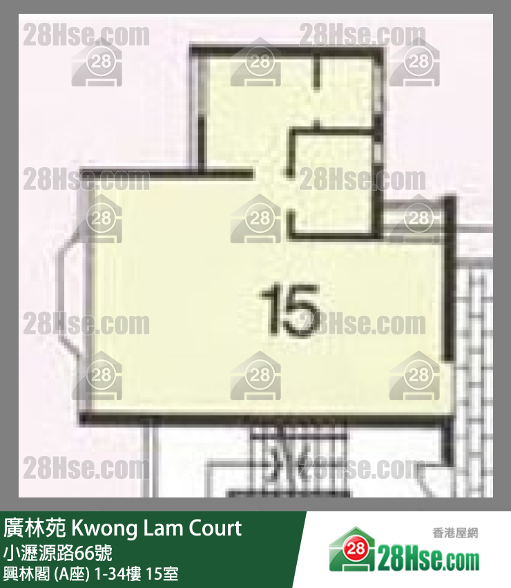 廣林苑 興林閣 (A座)14樓 15室 平面圖