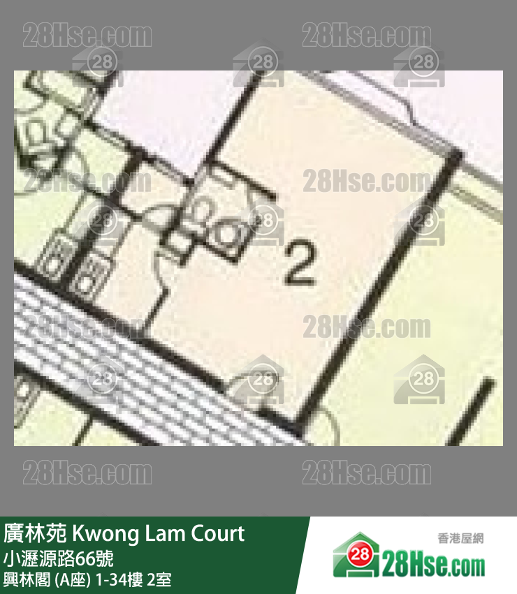 廣林苑 興林閣 (A座)27樓 2室 平面圖