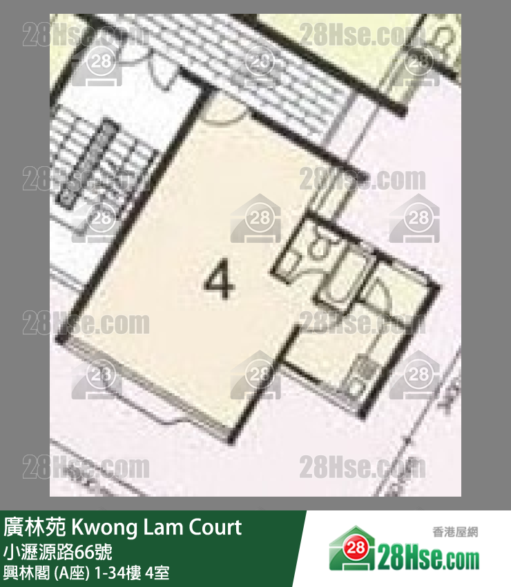 廣林苑 興林閣 (A座)27樓 4室 平面圖