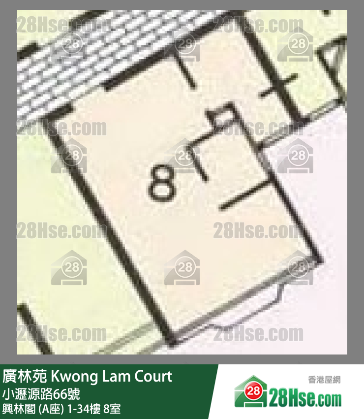 廣林苑 興林閣 (A座)4樓 8室 平面圖
