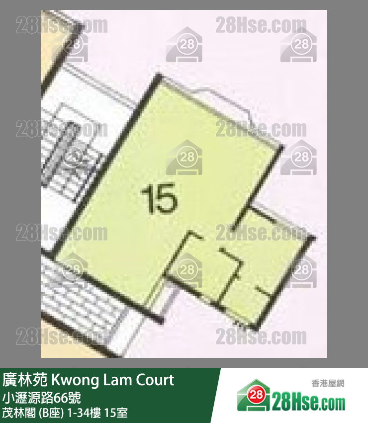 廣林苑 茂林閣 (B座) 31樓 15室 平面圖