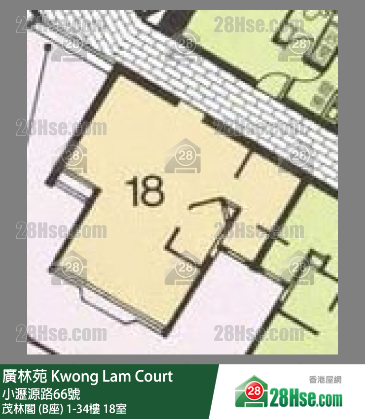 廣林苑 茂林閣 (B座)22樓 18室 平面圖