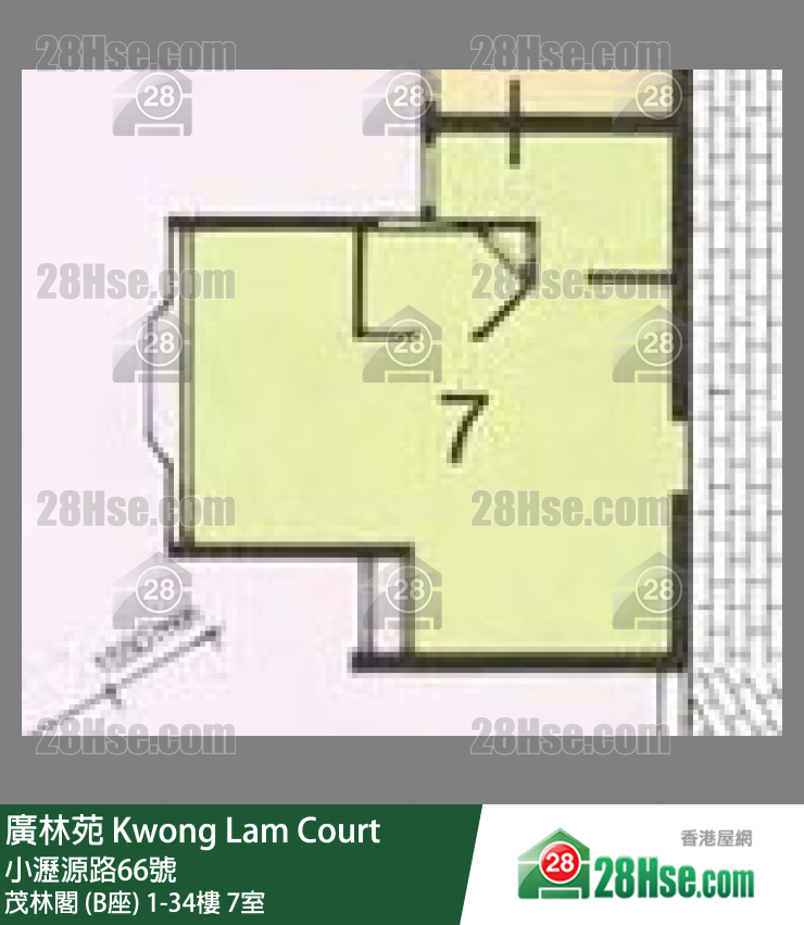 廣林苑 茂林閣 (B座)34樓 7室 平面圖