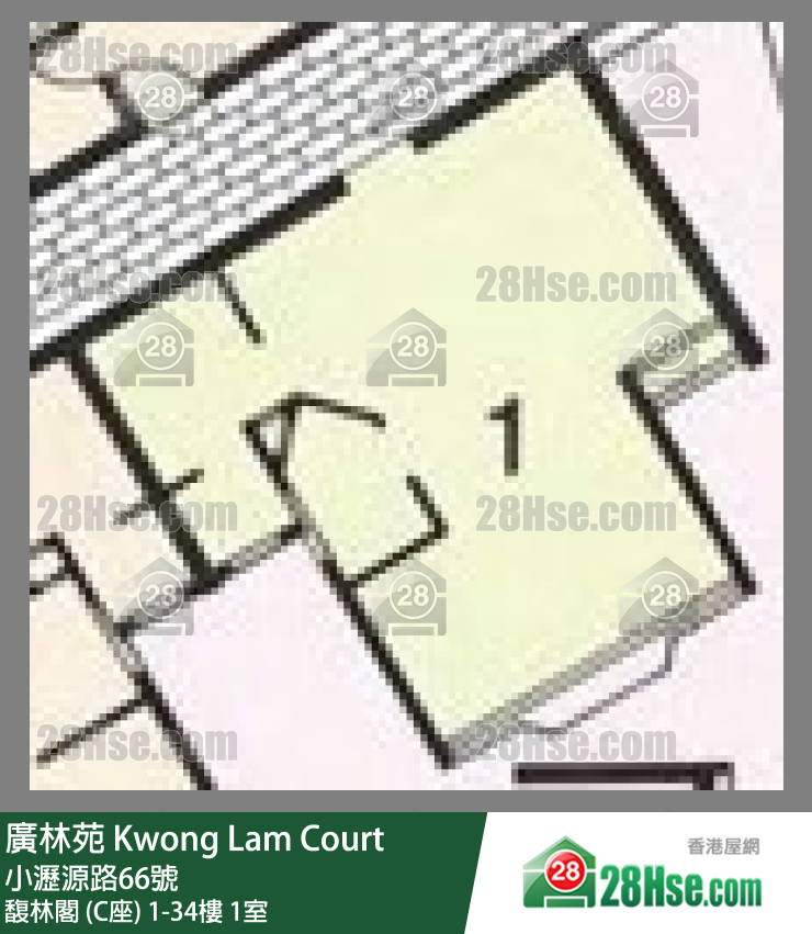 廣林苑 馥林閣 (C座)8樓 1室 平面圖