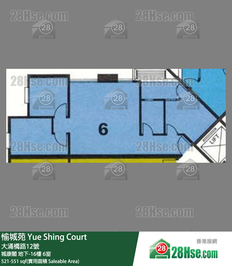 愉城苑 城康阁1楼 6室 平面图