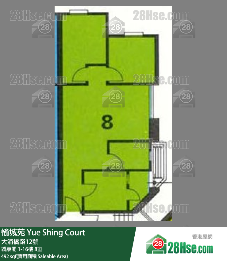 愉城苑 城康阁 6楼 8室 平面图